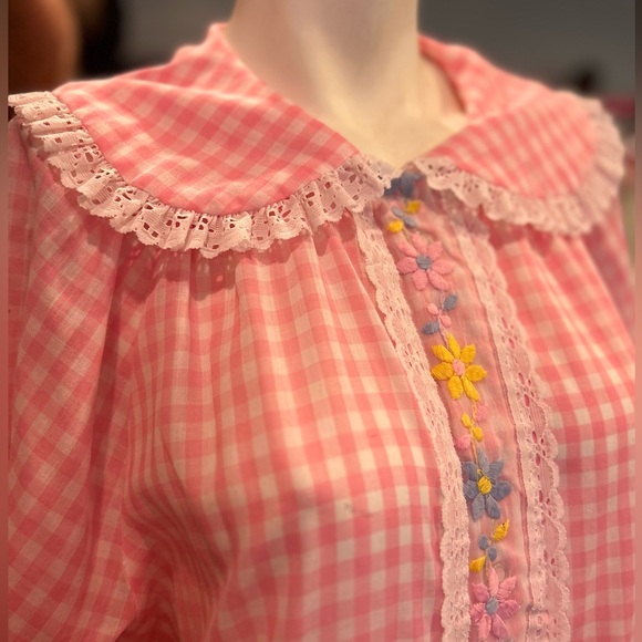 Sears Other - Cutest Vintage Pink Gingham Flower Robe